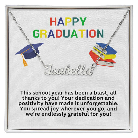 Happy Graduation Custom Name Necklace