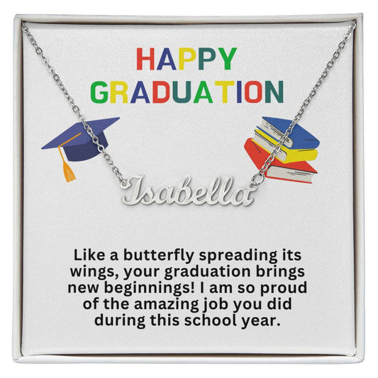 Happy Graduation Custom Name Necklace