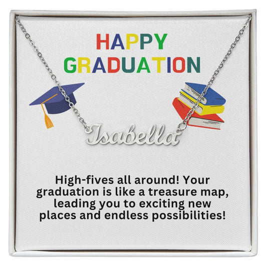 Happy Graduation Custom Name Necklace