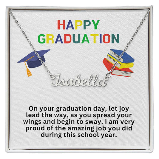 Happy Graduation Custom Name Necklace