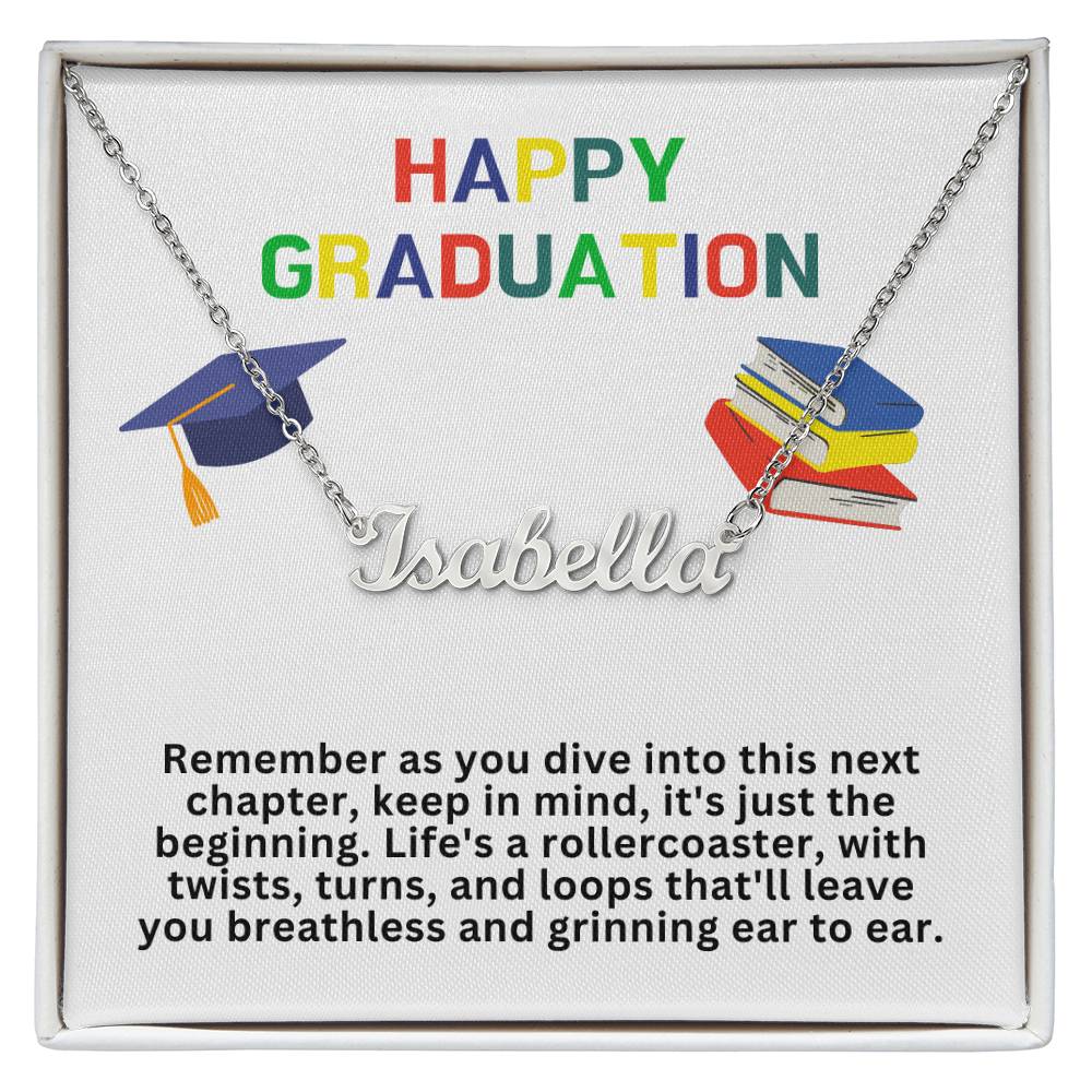 Happy Graduation Custom Name Necklace