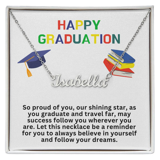 Happy Graduation Custom Name Necklace