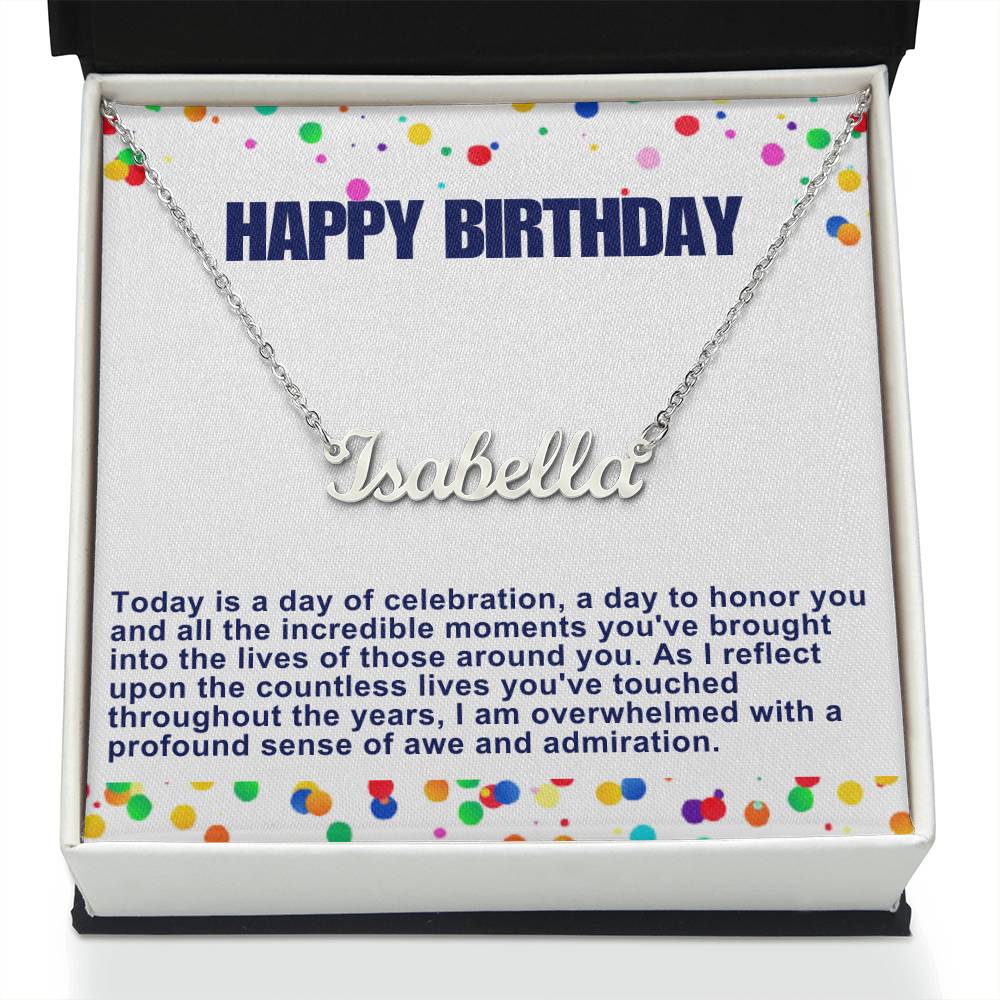 Happy Birthday Customized Name Necklace