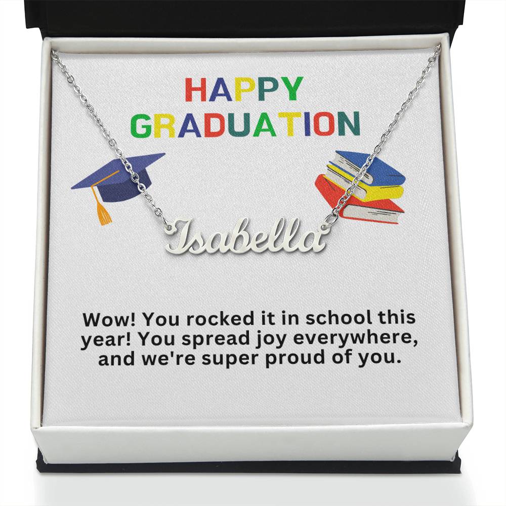 Happy Graduation Custom Name Necklace