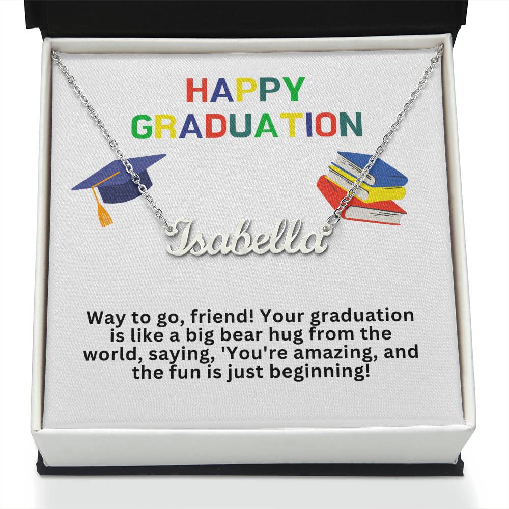 Happy Graduation Custom Name Necklace