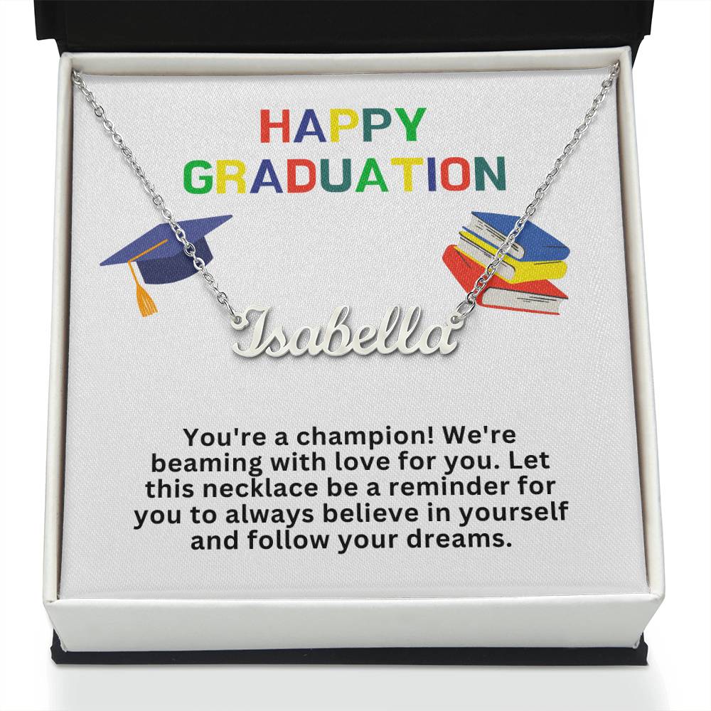 Happy Graduation Custom Name Necklace