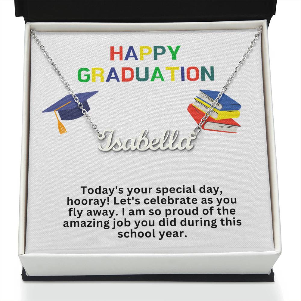 Happy Graduation Custom Name Necklace