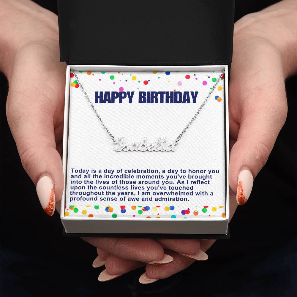 Happy Birthday Customized Name Necklace