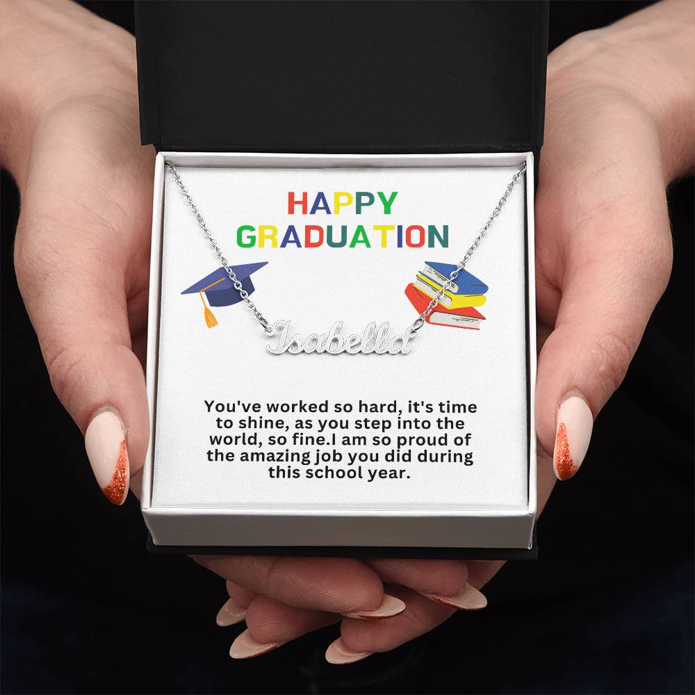 Happy Graduation Custom Name Necklace