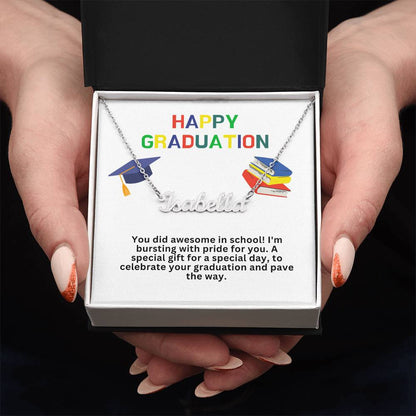 Happy Graduation Custom Name Necklace