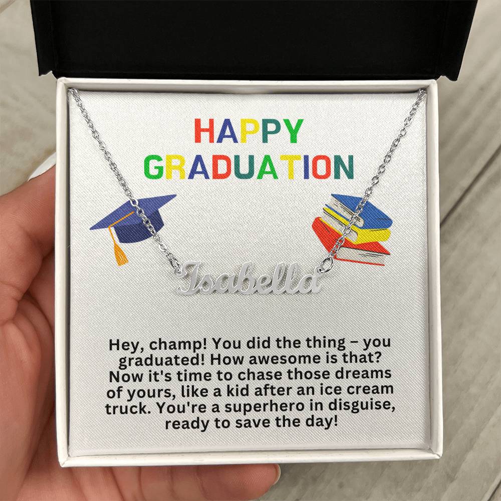 Happy Graduation Custom Name Necklace