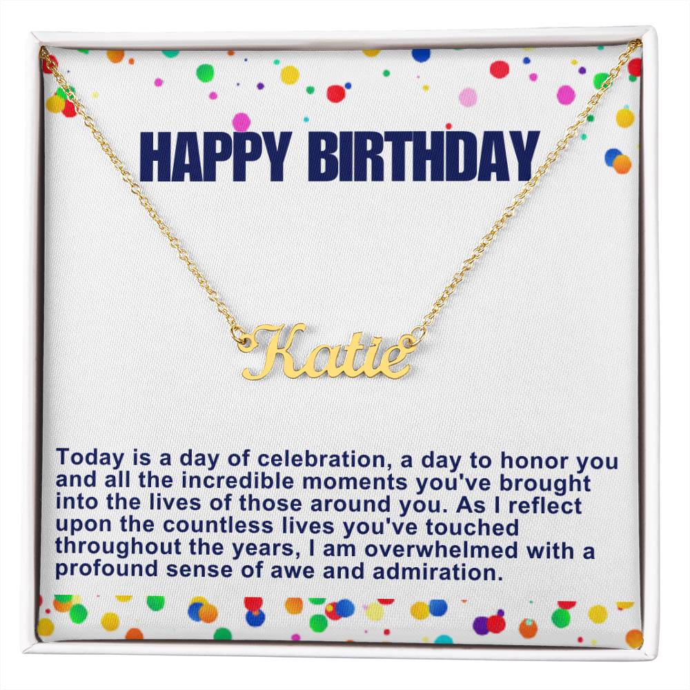 Happy Birthday Customized Name Necklace