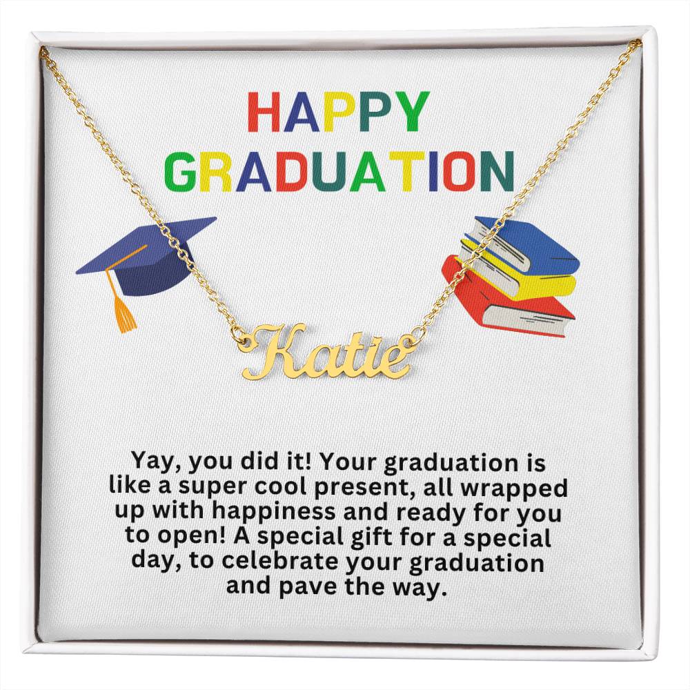 Happy Graduation Custom Name Necklace