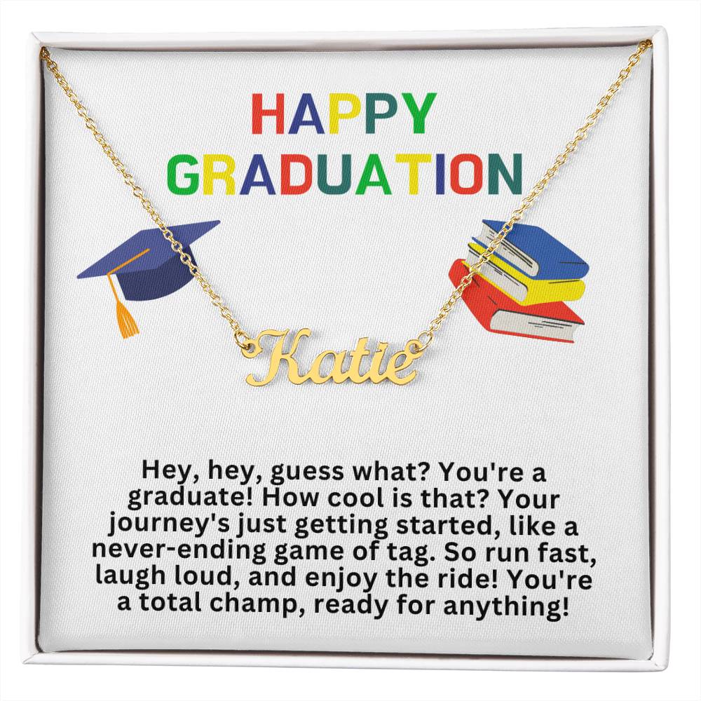 Happy Graduation Custom Name Necklace