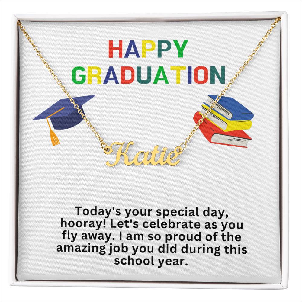 Happy Graduation Custom Name Necklace