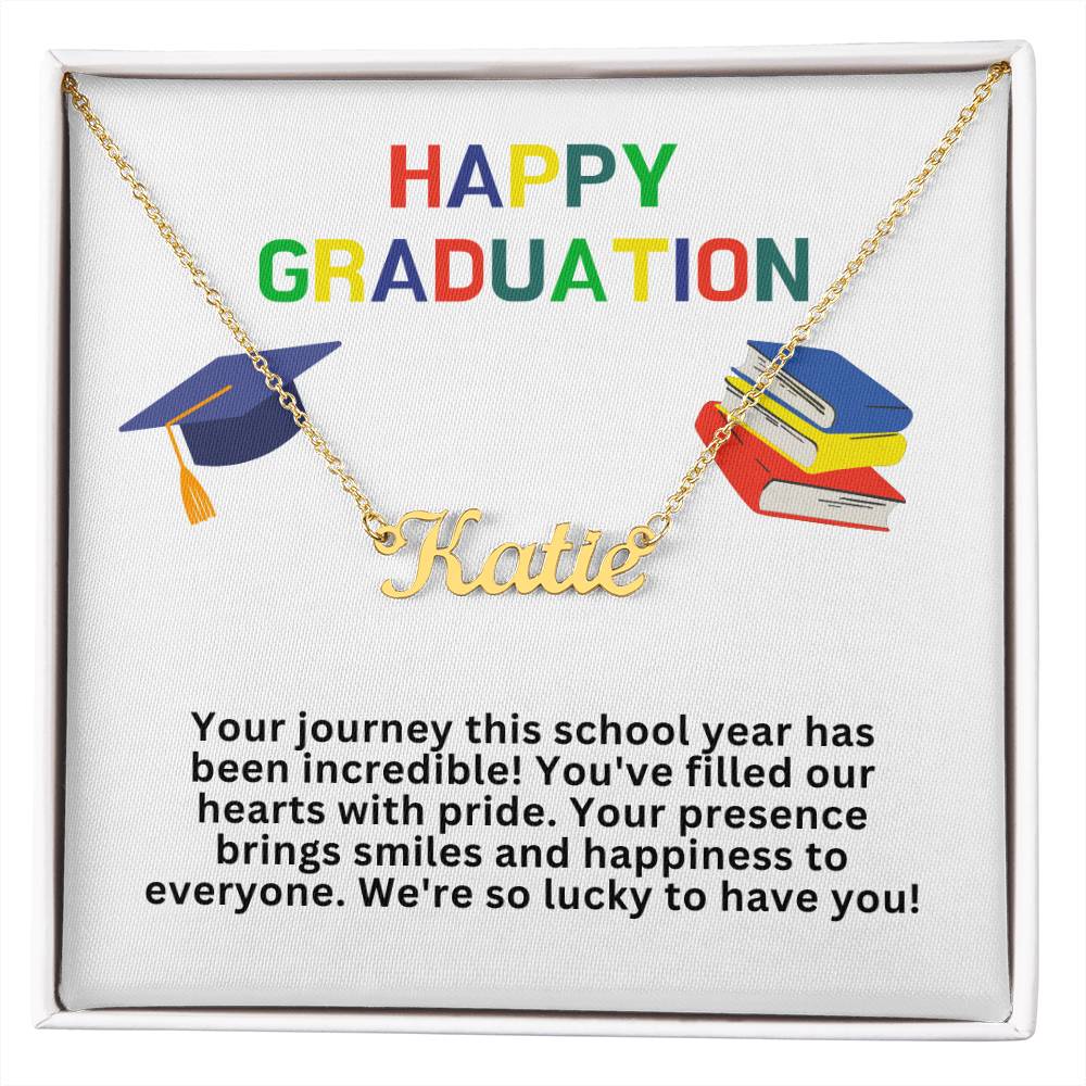 Happy Graduation Custom Name Necklace