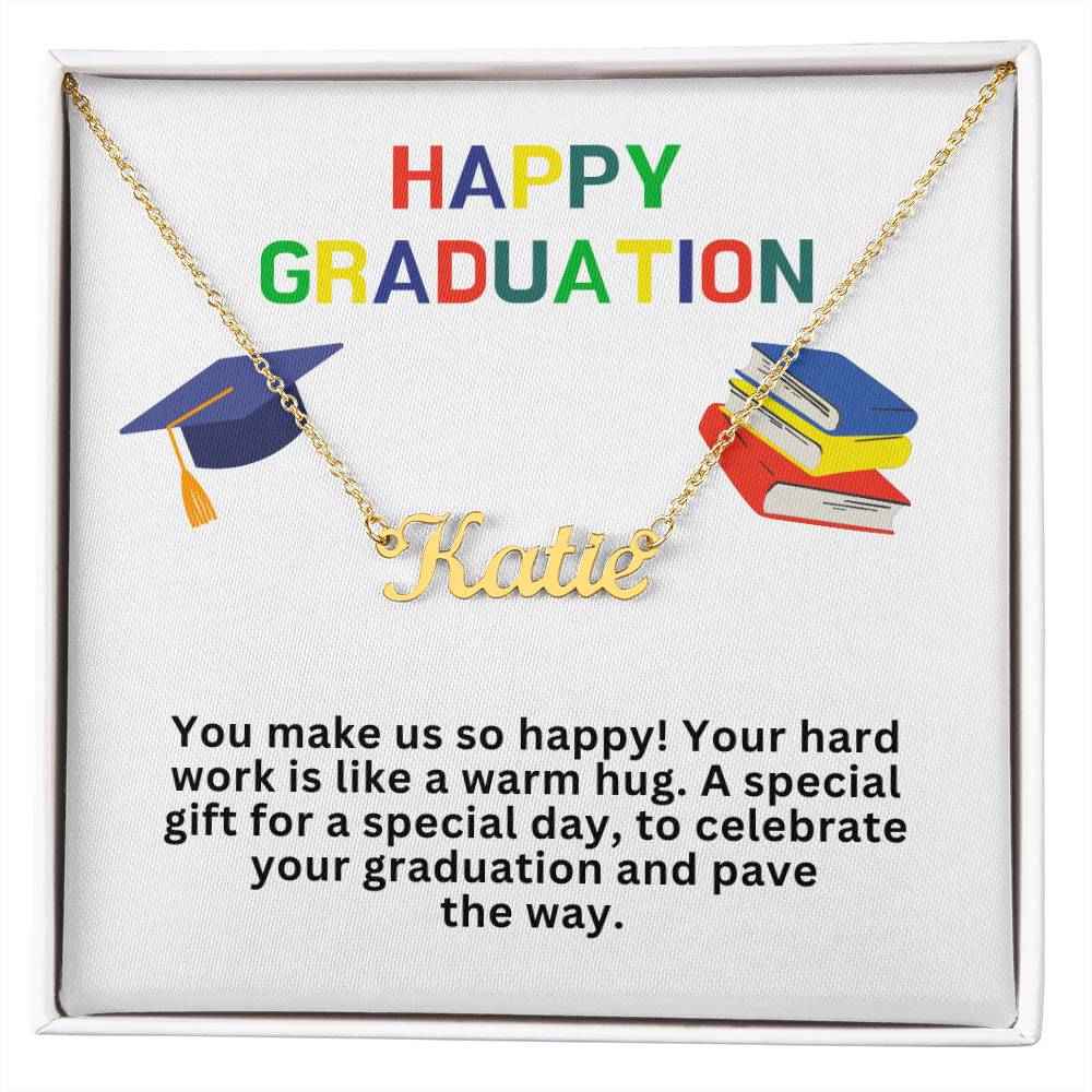 Happy Graduation Custom Name Necklace