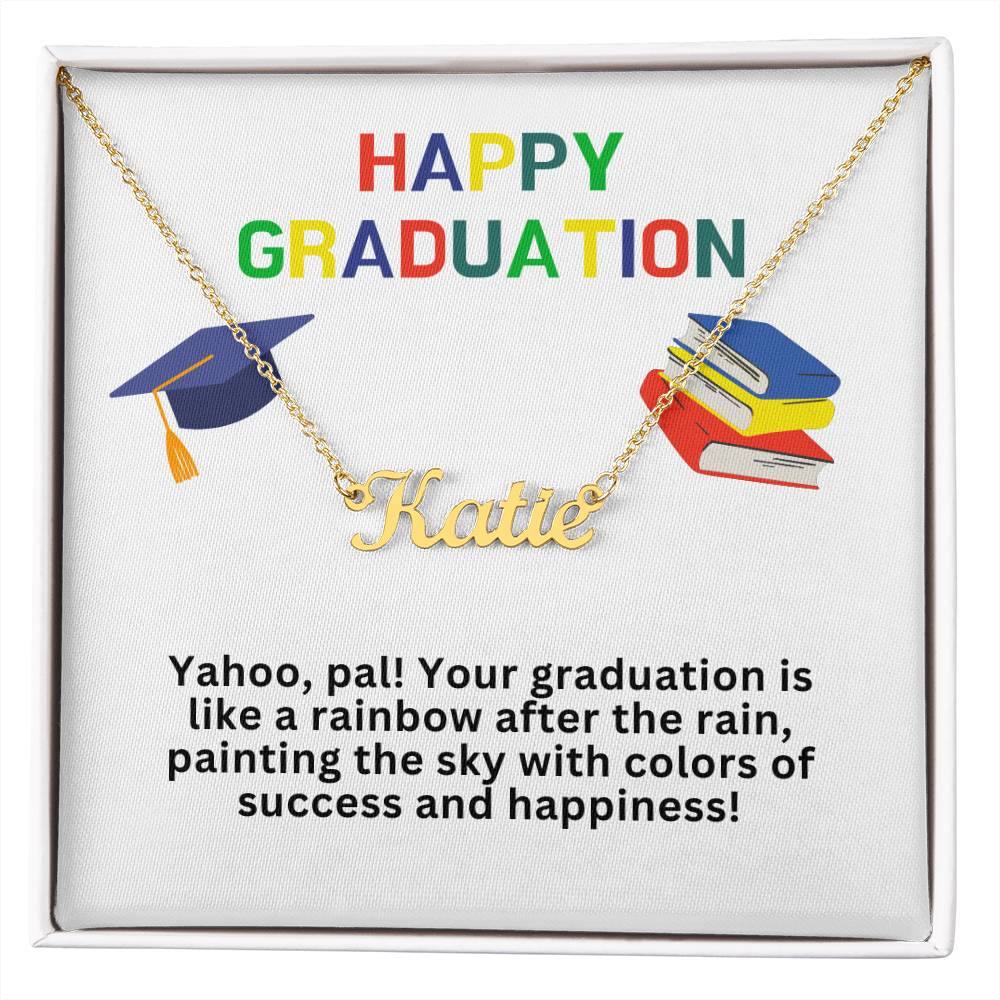 Happy Graduation Custom Name Necklace