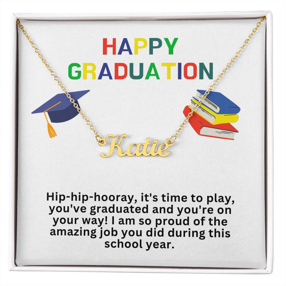 Happy Graduation Custom Name Necklace