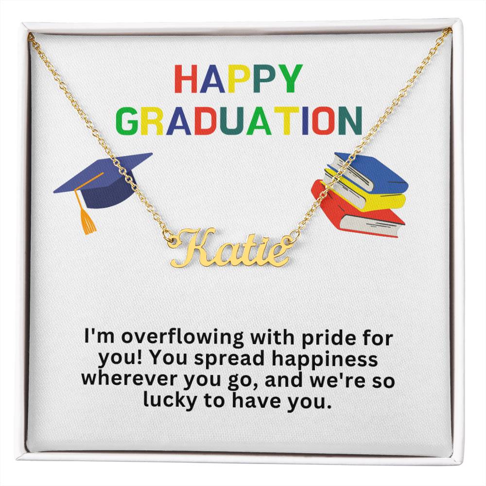 Happy Graduation Custom Name Necklace