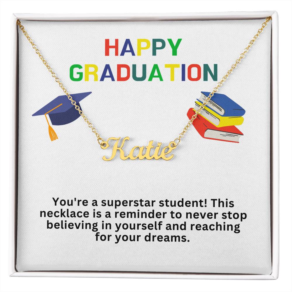 Happy Graduation Custom Name Necklace