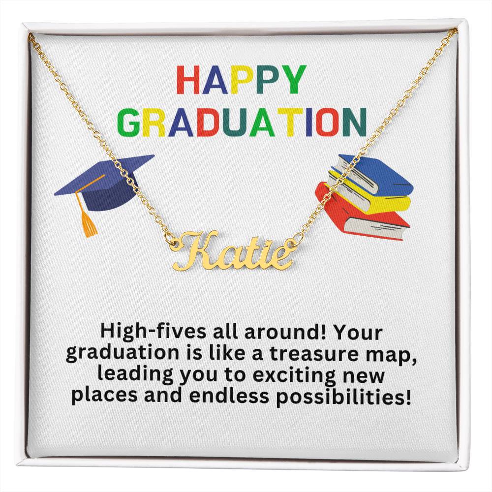 Happy Graduation Custom Name Necklace