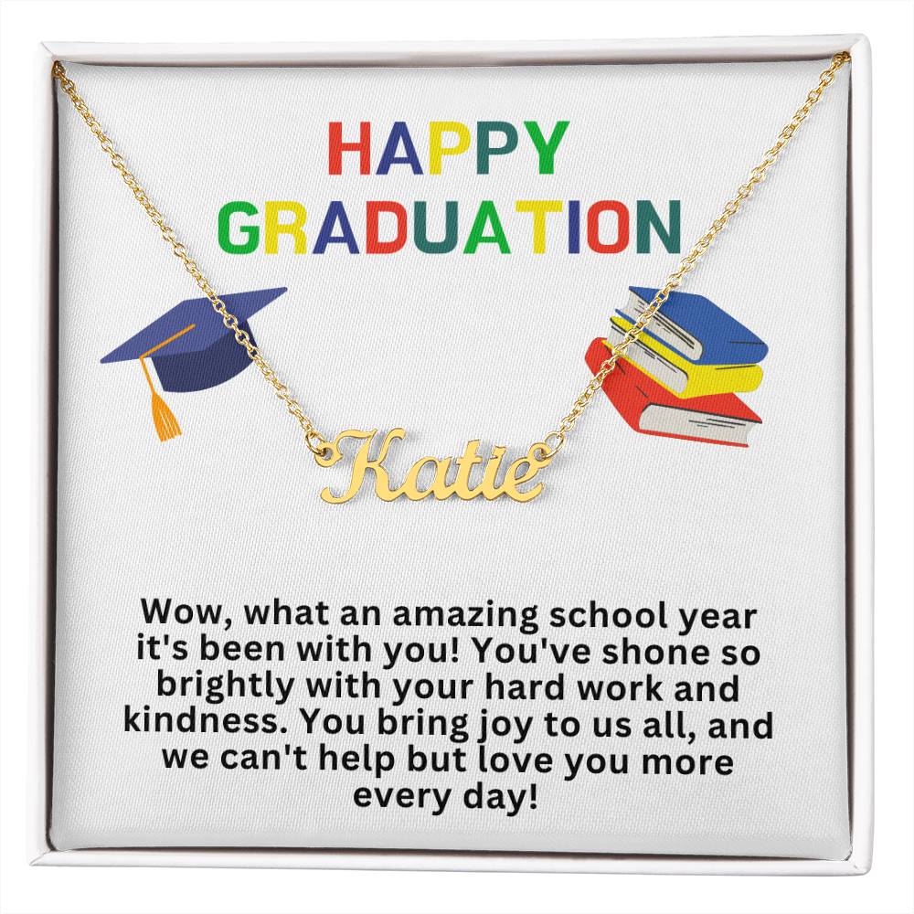 Happy Graduation Custom Name Necklace