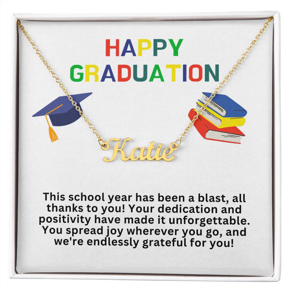 Happy Graduation Custom Name Necklace