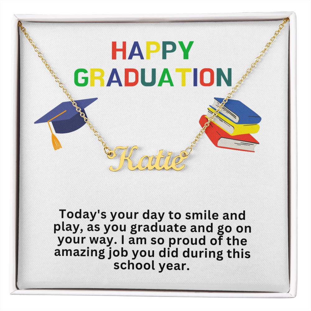 Happy Graduation Custom Name Necklace