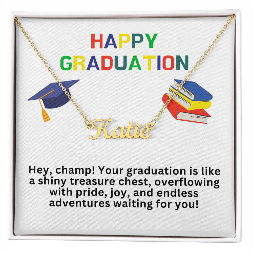 Happy Graduation Custom Name Necklace