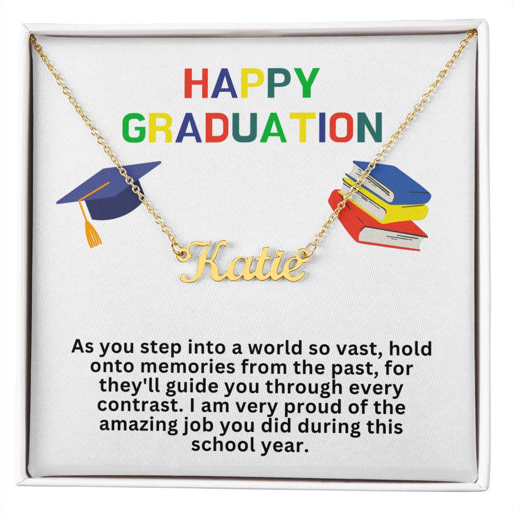 Happy Graduation Custom Name Necklace