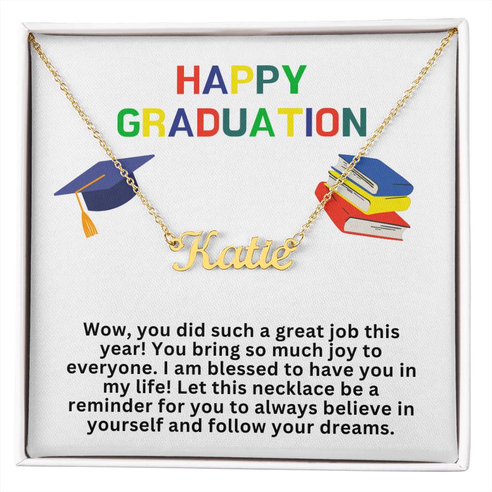 Happy Graduation Custom Name Necklace