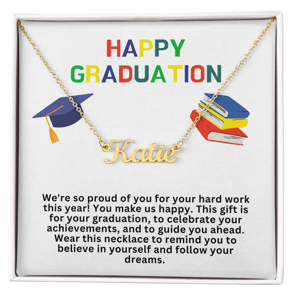 Happy Graduation Custom Name Necklace