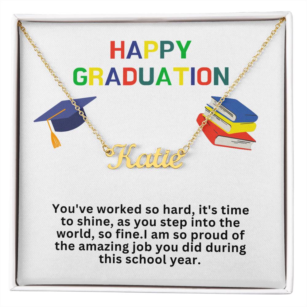 Happy Graduation Custom Name Necklace