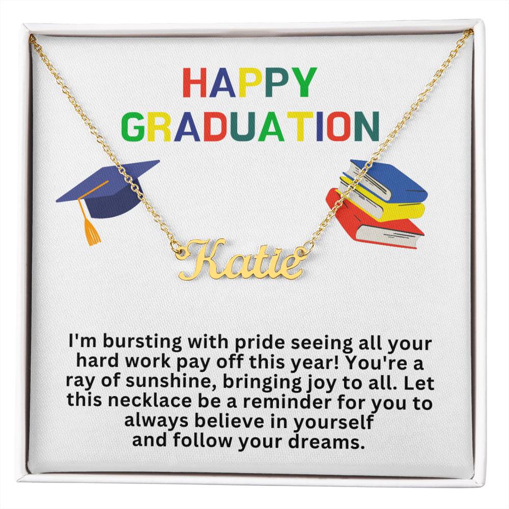 Happy Graduation Custom Name Necklace