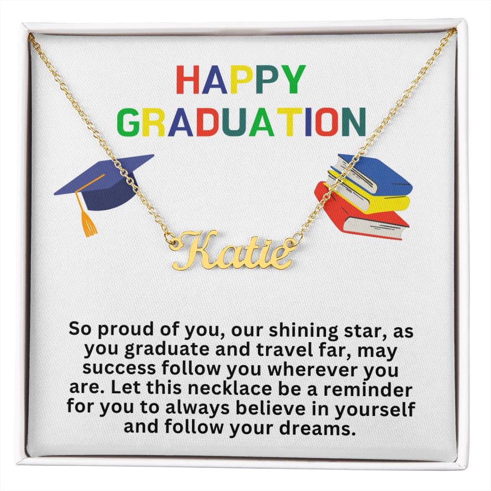 Happy Graduation Custom Name Necklace