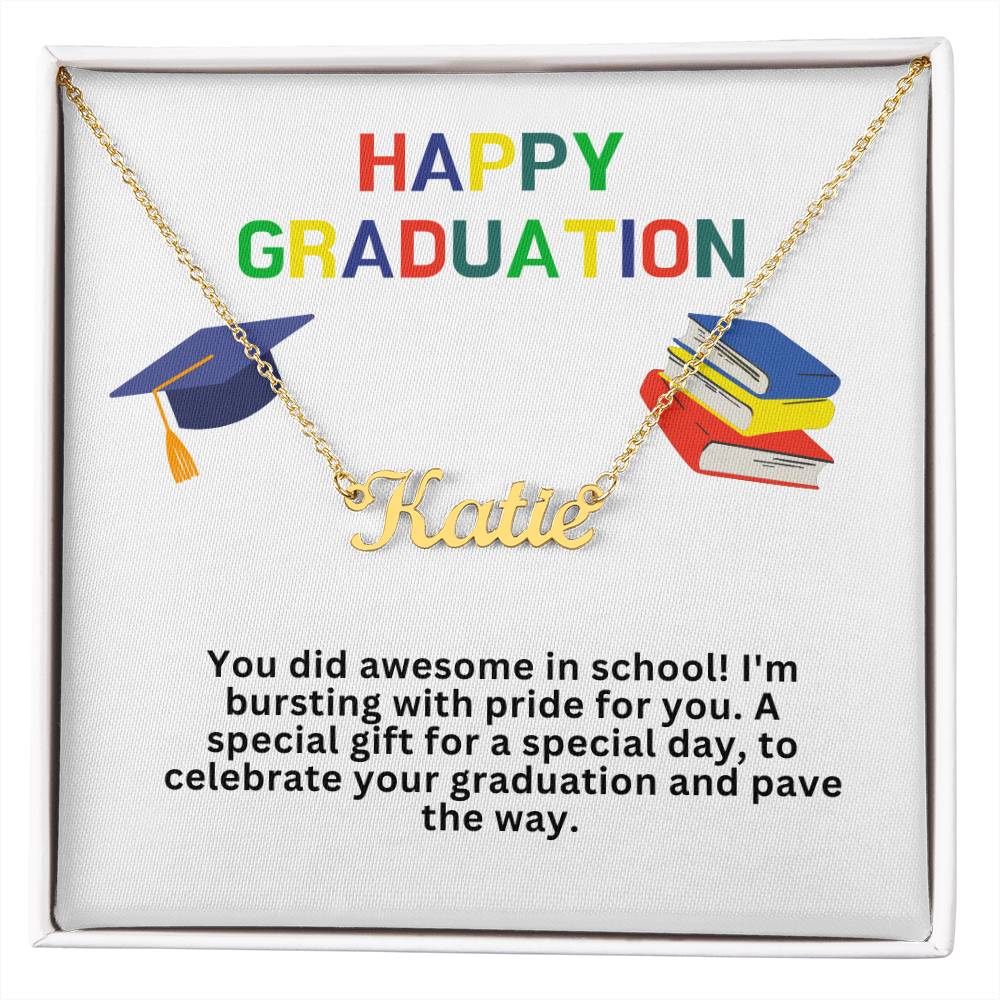Happy Graduation Custom Name Necklace
