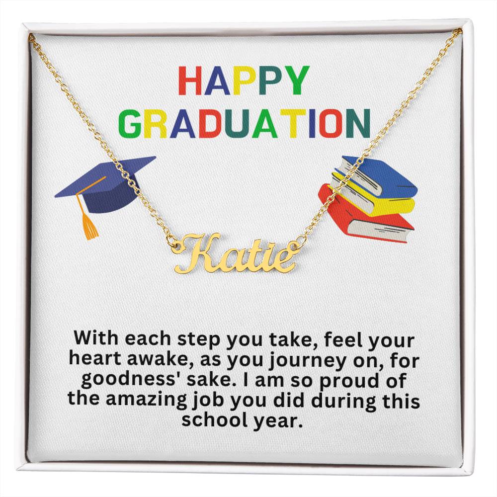 Happy Graduation Custom Name Necklace