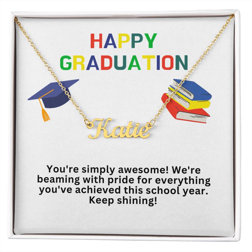 Happy Graduation Custom Name Necklace