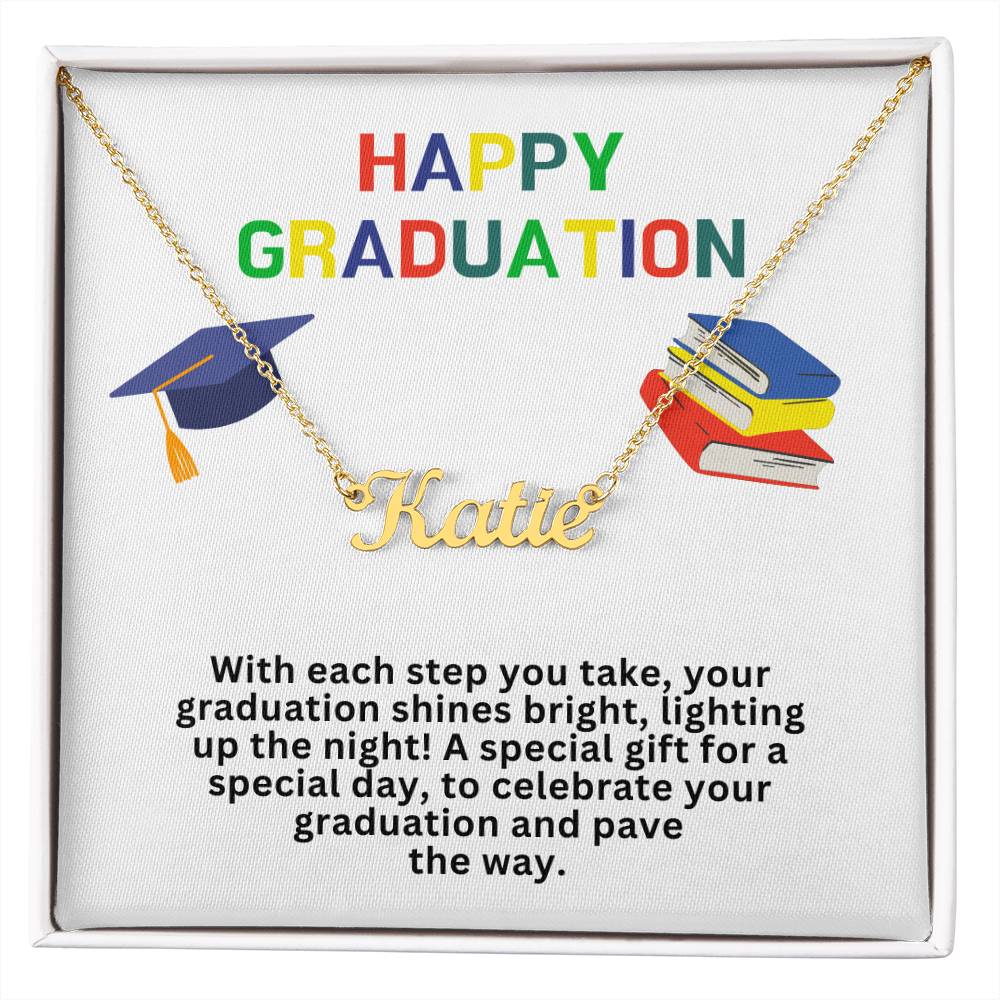 Happy Graduation Custom Name Necklace