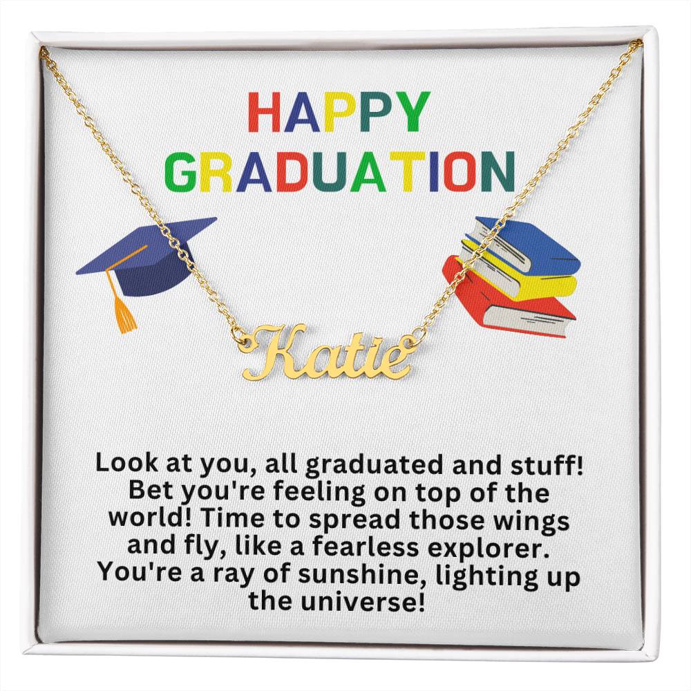 Happy Graduation Custom Name Necklace