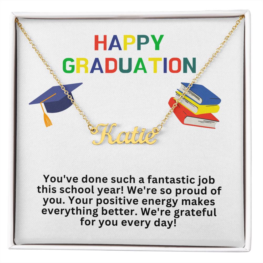 Happy Graduation Custom Name Necklace