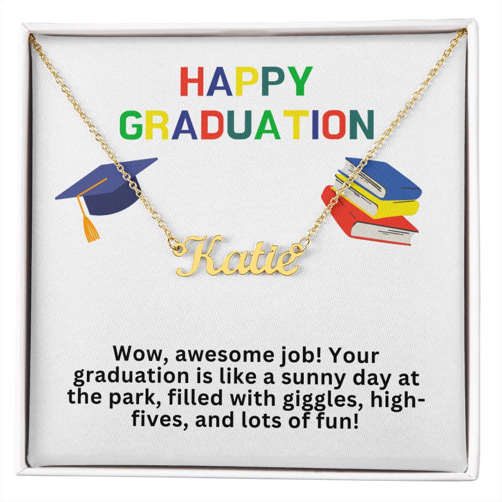 Happy Graduation Custom Name Necklace