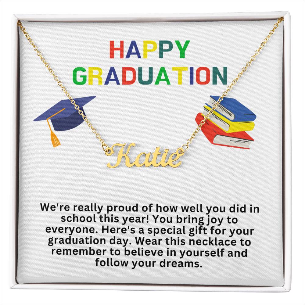 Happy Graduation Custom Name Necklace