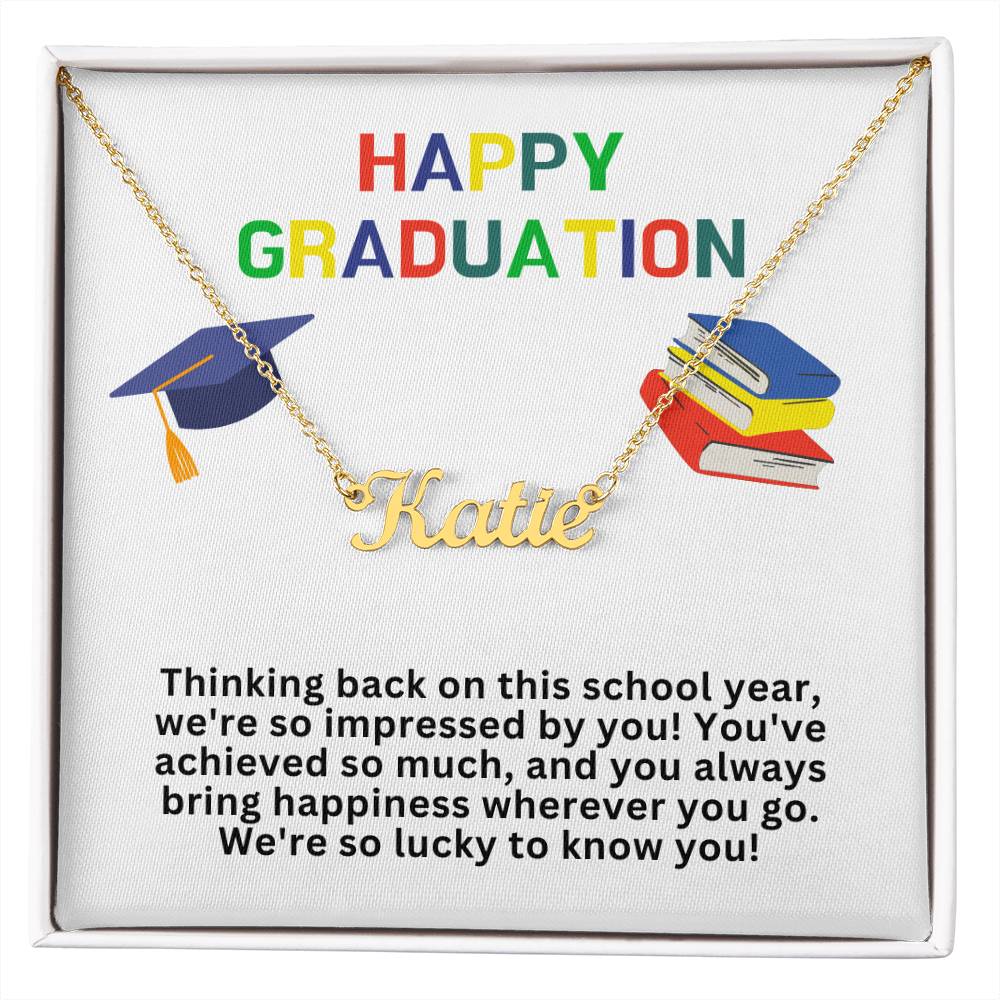 Happy Graduation Custom Name Necklace