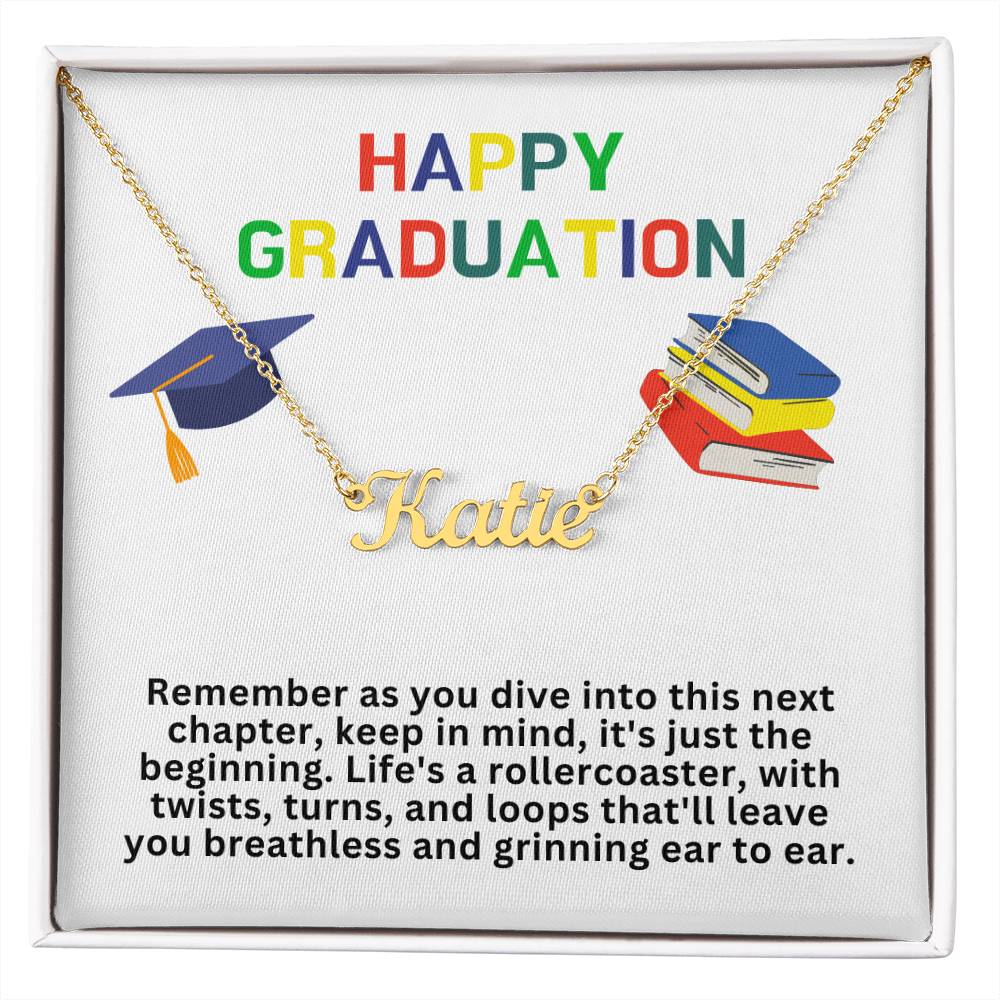 Happy Graduation Custom Name Necklace