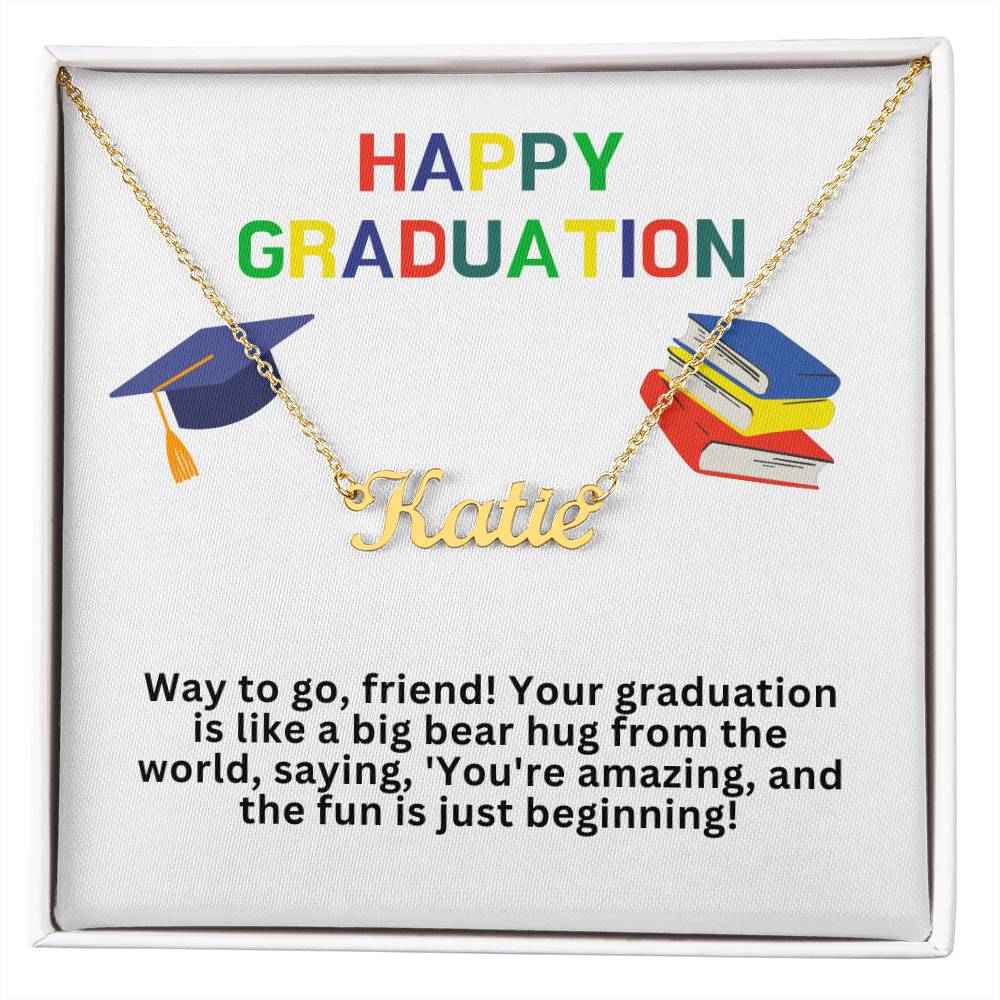 Happy Graduation Custom Name Necklace