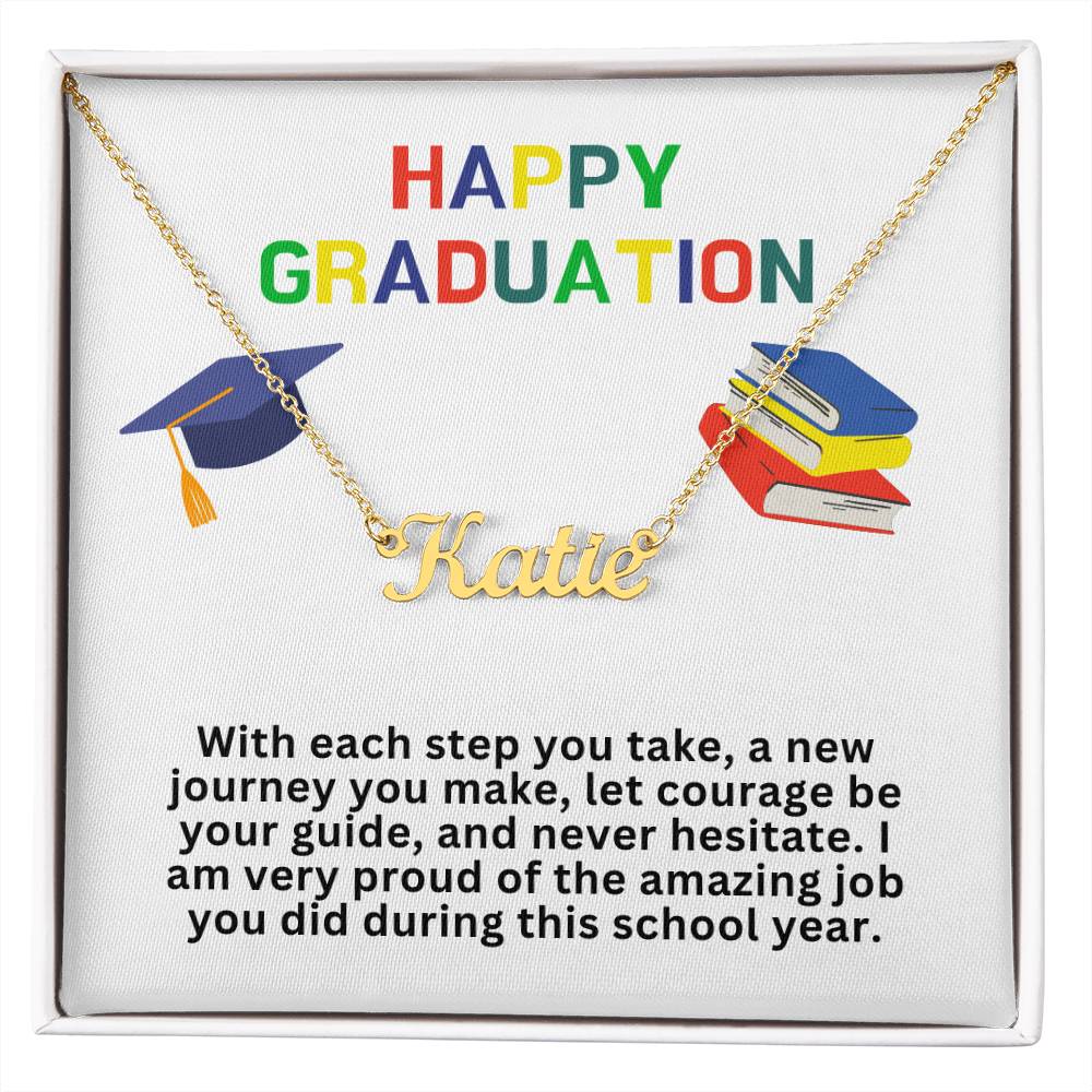 Happy Graduation Custom Name Necklace