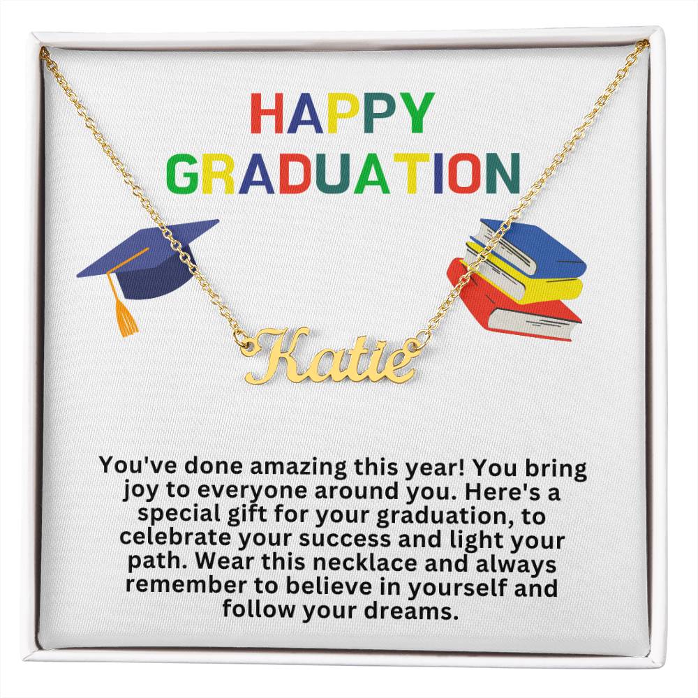 Happy Graduation Custom Name Necklace