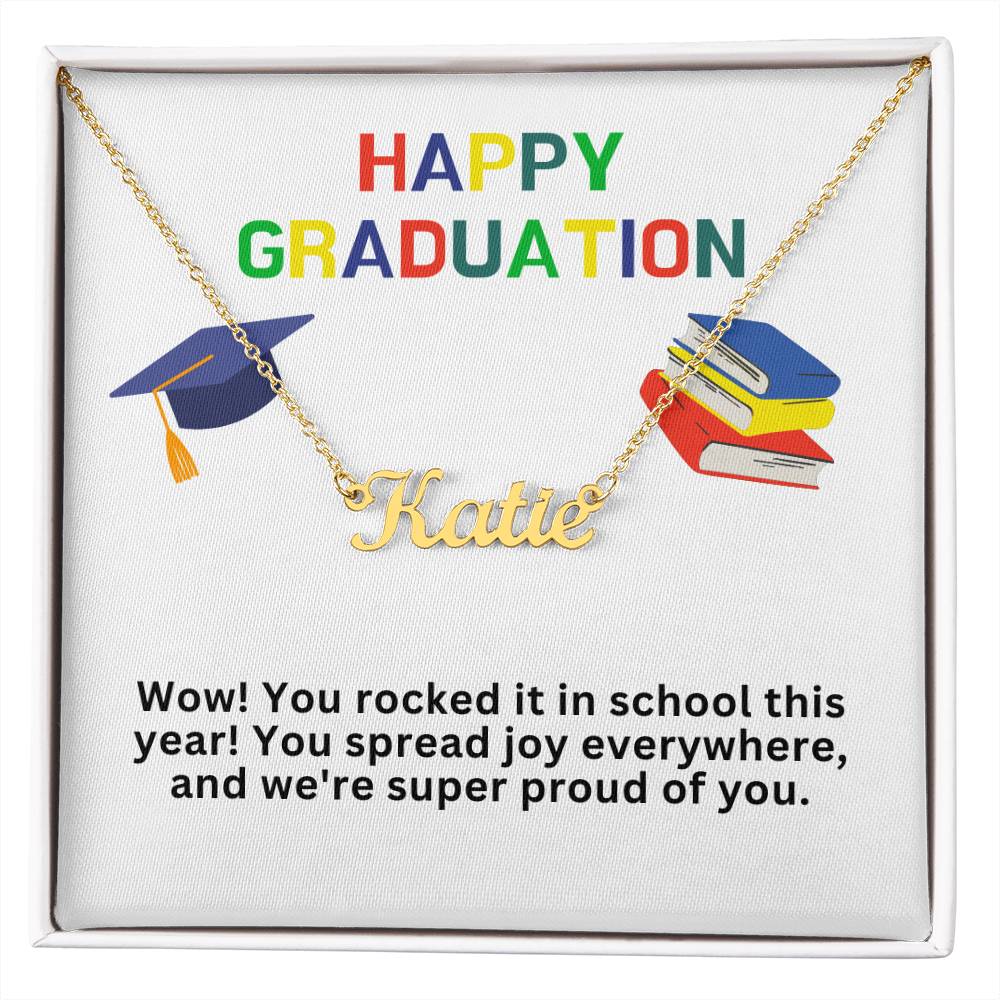 Happy Graduation Custom Name Necklace